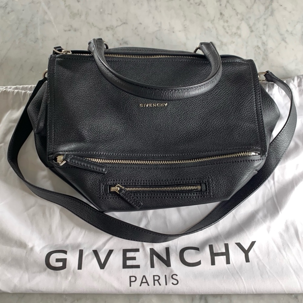 Givenchy Medium Pandora Bag Grained Black Leather
